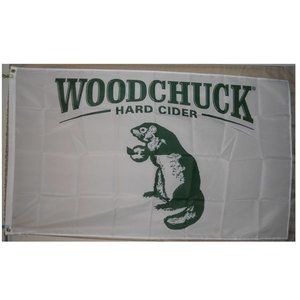 Woodchuck Hard Cider logo 3'x5' white Flag Banner Sam Adams Boston Brewing Amber